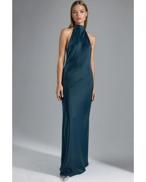 Halterneck Satijnen Maxi Jurk