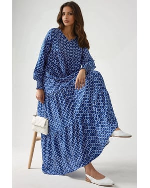 Geprinte Coltrui Viscose Maxi Jurk