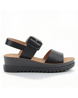 Heavenly Feet Pistachio Womens Ankle Strap Sandals Black