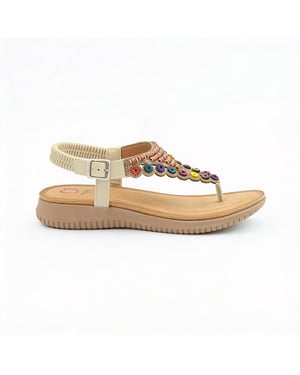 Heavenly Feet Radiance Womens Toe-post Sandals Beige