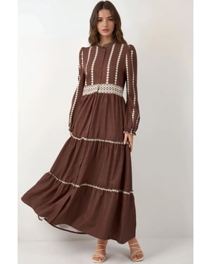 Blommig Tippet Maxi Klänning