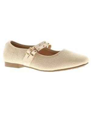 Apache Womens Flat Shoes Halima Buckle beige