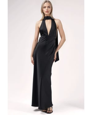 V-ringad Bodycon Maxiklänning