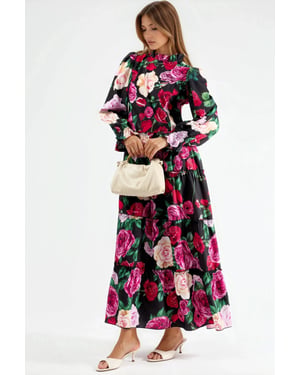 Bloemen Crew Neck Maxi-jurk