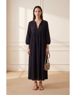 Strikdetail Loose Fit Maxi Jurk
