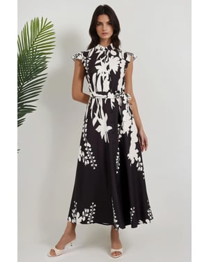Floral Tippet Maxi-jurk