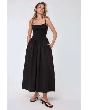 Vierkante Kraag A-Form Maxi Jurk
