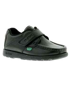 Kickers Boys School Shoes Fragma Strap3 Infant Leather Touch Fasten black