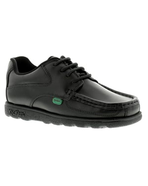 Kickers Boys School Shoes Fragma Lace 3 Junior Leather Lace Up black