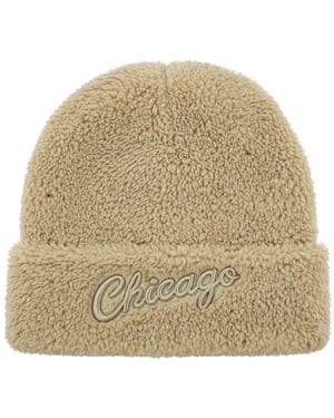 Mitchell & Ness NBA Chicago Bulls Sherpa Knit Off White Beanie
