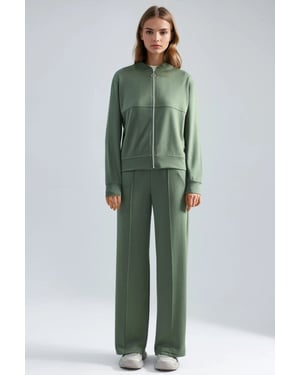 Modal Touch Gevoerd Sweatshirt & Geribbelde Broek Set