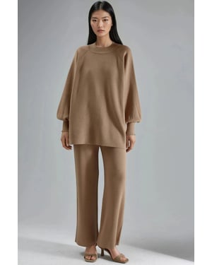 Losse Fit Trui en Broek Gebreide Co-ord Set