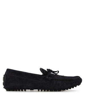 Men's Boss Moccasin-style Slider Slippers in Dark Blue