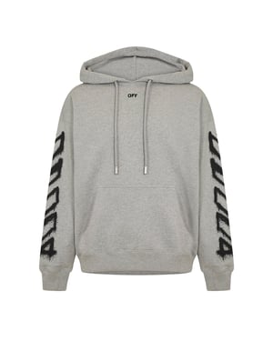 Men's Off White Overhead Hoodie in Light Grey