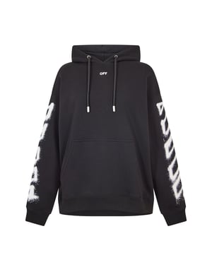 Men's Off White Overhead Hoodie in Black