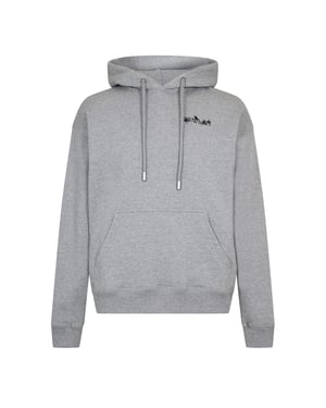 Men's Off White Flower Arrow Hooded Neck Long Sleeve Sweatshirt in Grey/Black