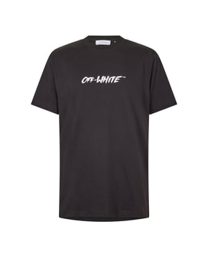 Men's Off White Slim Fit T Shirt in Black
