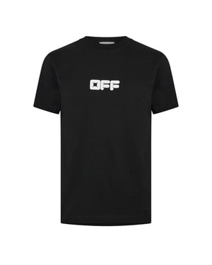 Men's Off White Slim Fit T Shirt in Black