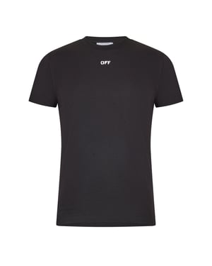 Men's Off White Slim Fit T Shirt in Black