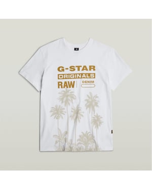 Men's G Star Regular Fit Crew Neck T-Shirt in White