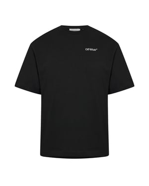 Men's Off White T Shirt in Black