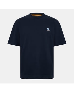 Men's Boss Crew Neck Short Sleeve Regular Fit T-Shirt in Dark Blue
