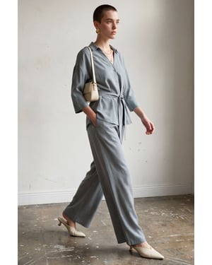 Tencel Twee-delige Set met Strikdetail