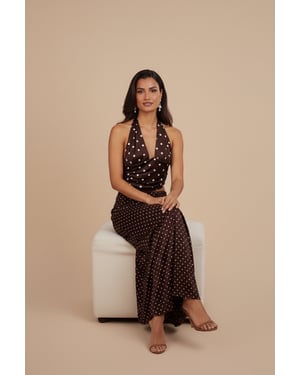 Print Maxi Skirt & Halter Neck Top Co-ord Set
