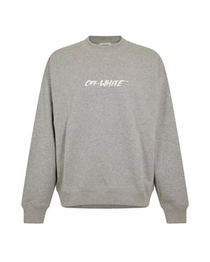 Men's Off White Crew Sweatshirt in Light Grey