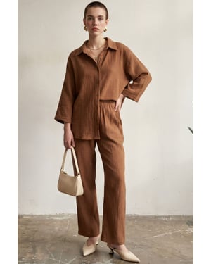 Muslin Stof Twee-Delige Set met Shirt en Broek