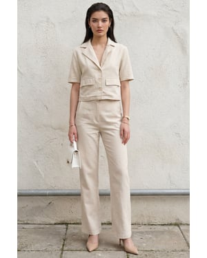 Shirt met Pocket Detail en Broek Twee-Delig Set