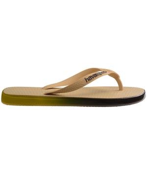 Men's Havaianas Gradient Pattern Thong Toe Flip Flops in Gold