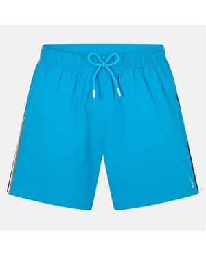 Men's Boss Solid Patterned Iconic Swim Trunk in Turquoise/Aqua