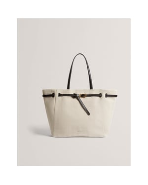 Women's Ted Baker Canvas Tote with Logo in Brn-Choc