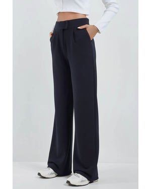 Hoge Taille Elastische Crepe Palazzo Broek