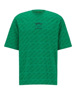 Men's Boss Crew Neck Short Sleeve Regular Fit T-Shirt in Open Green