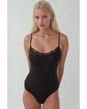 Spets V-ringad Slim Fit Bodysuit