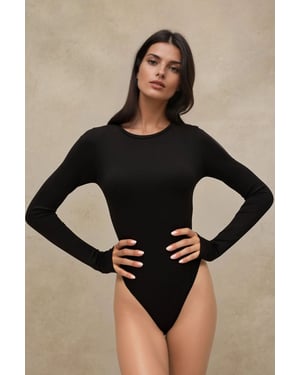 Tight Fit Crew Neck Bodysuit