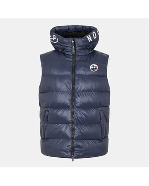 Men's Born Rich Karns Hooded Drawstring Zipped Pocket Puffer Coat in Dark Navy