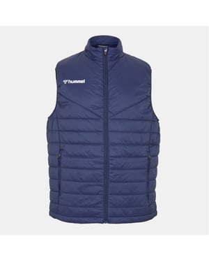 Men's Hummel Solid Patterned Zipped Pocket Gilet in Navy