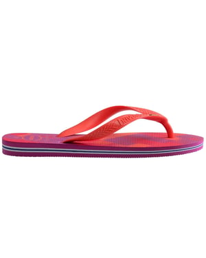 Women's Havaianas Hav. Brasil Fresh Black Black Leaf Flip Flops in Rose Gum