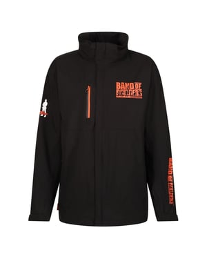Men's Regatta Solid Patterned Softshell Jacket with Lettering in Black