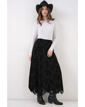 Hoge Taille Bloemen A-Lijn Maxi Rok