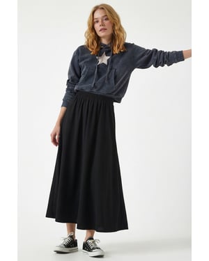 Elastische Taille Maxi Rok