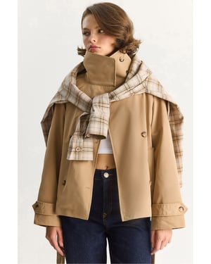Överdimensionerad knäppt trenchcoat