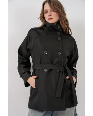 Regular Fit Trench Coat med Jackkrage