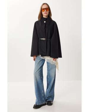 Texturerad poncho med bälte