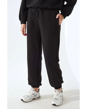 Elastisk midja lång jogger sweatpants