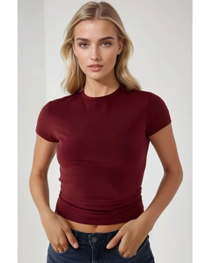 Slim Fit Zachte Katoenen Round Neck T-Shirt