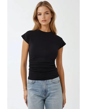 Getailleerde ronde hals T-shirt met korte mouwen
